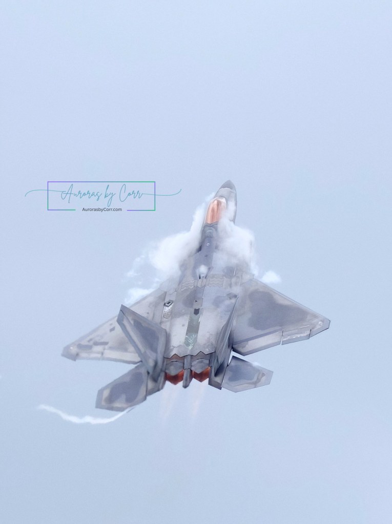 An F-22 Raptor straight up with a case of the vapours at the Cold Lake Air Show 2026 