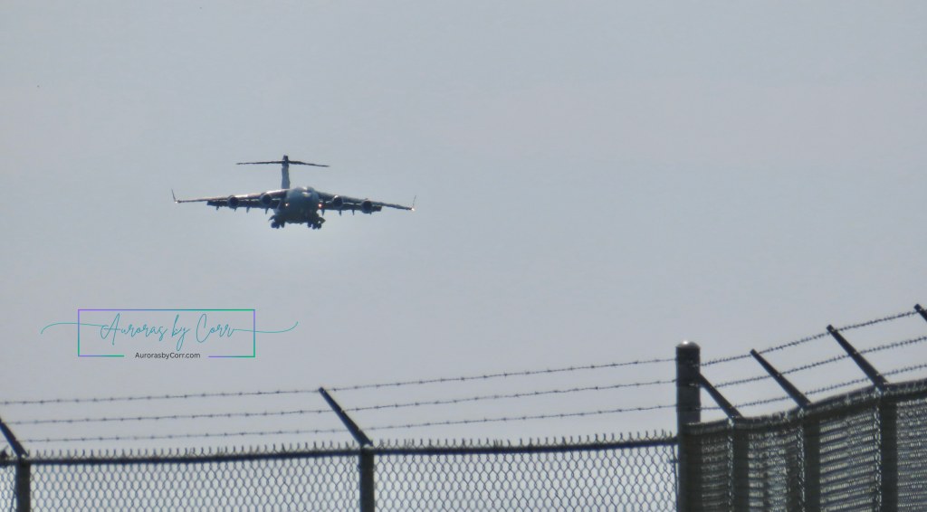 The C-17 arriving to take its place as a static display at the Cold Lake Air Show 2026